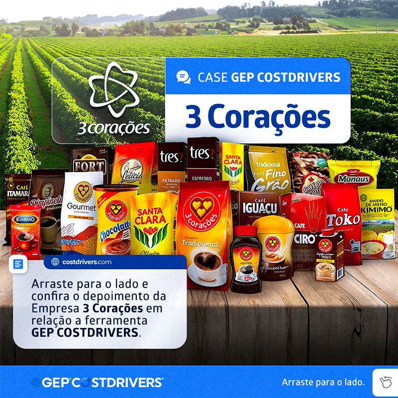 Case Café 3 Corações: Conheça mais um case de sucesso da plataforma GEP COSTDRIVERS.